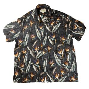 Island Shores XXL Tropical Hawaiian Shirt Mens XXL Bird of Paradise‎ Rayon Light